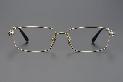 Chrome Hearts Style Punk Gothic Titanium Glasses Frames | CH8201 Business Square Pure Titanium Eyeglasses for Men & Women - HP eyeglasses
