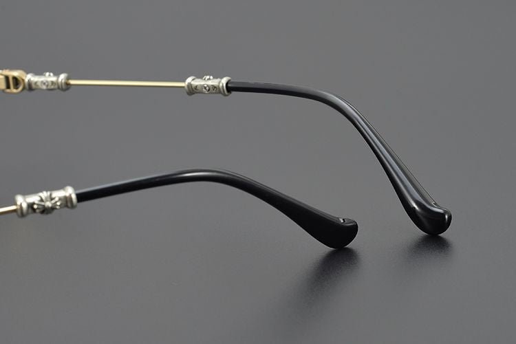 Chrome Hearts Style Punk Gothic Titanium Glasses Frames | CH8201 Business Square Pure Titanium Eyeglasses for Men & Women - HP eyeglasses