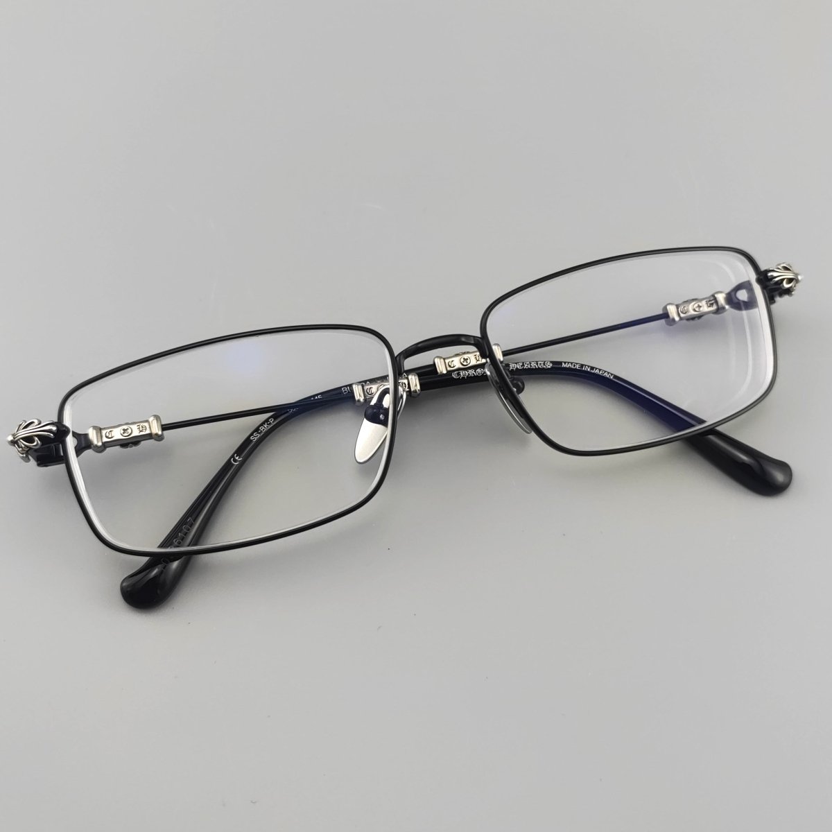 Chrome Hearts Style Punk Gothic Titanium Glasses Frames | CH8201 Business Square Pure Titanium Eyeglasses for Men & Women - HP eyeglasses
