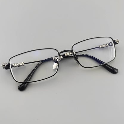 Chrome Hearts Style Punk Gothic Titanium Glasses Frames | CH8201 Business Square Pure Titanium Eyeglasses for Men & Women - HP eyeglasses