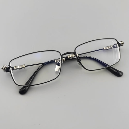 Chrome Hearts Style Punk Gothic Titanium Glasses Frames | CH8201 Business Square Pure Titanium Eyeglasses for Men & Women - HP eyeglasses