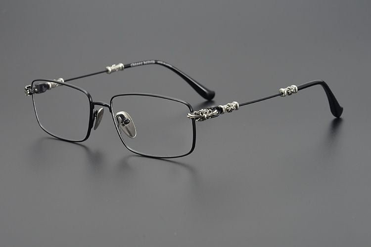 Chrome Hearts Style Punk Gothic Titanium Glasses Frames | CH8201 Business Square Pure Titanium Eyeglasses for Men & Women - HP eyeglasses