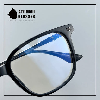 Chrome Hearts Style Pure Titanium Acetate Glasses Frame | Oversized Full Frame Square Eyewear for Men & Women – Retro Black High Prescription Ready - HP eyeglasses