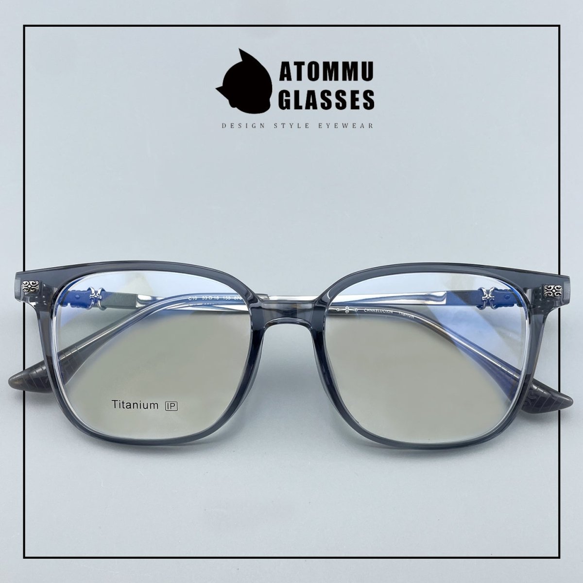 Chrome Hearts Style Pure Titanium Acetate Glasses Frame | Oversized Full Frame Square Eyewear for Men & Women – Retro Black High Prescription Ready - HP eyeglasses