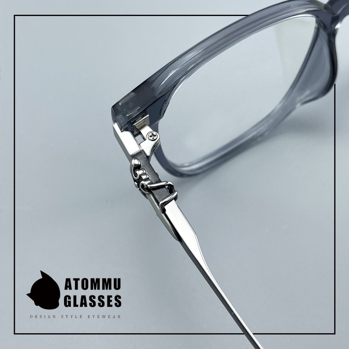 Chrome Hearts Style Pure Titanium Acetate Glasses Frame | Oversized Full Frame Square Eyewear for Men & Women – Retro Black High Prescription Ready - HP eyeglasses