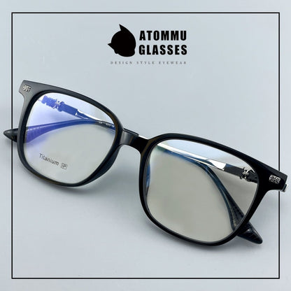 Chrome Hearts Style Pure Titanium Acetate Glasses Frame | Oversized Full Frame Square Eyewear for Men & Women – Retro Black High Prescription Ready - HP eyeglasses