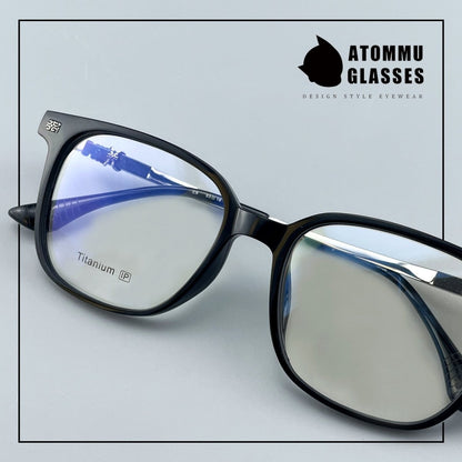 Chrome Hearts Style Pure Titanium Acetate Glasses Frame | Oversized Full Frame Square Eyewear for Men & Women – Retro Black High Prescription Ready - HP eyeglasses
