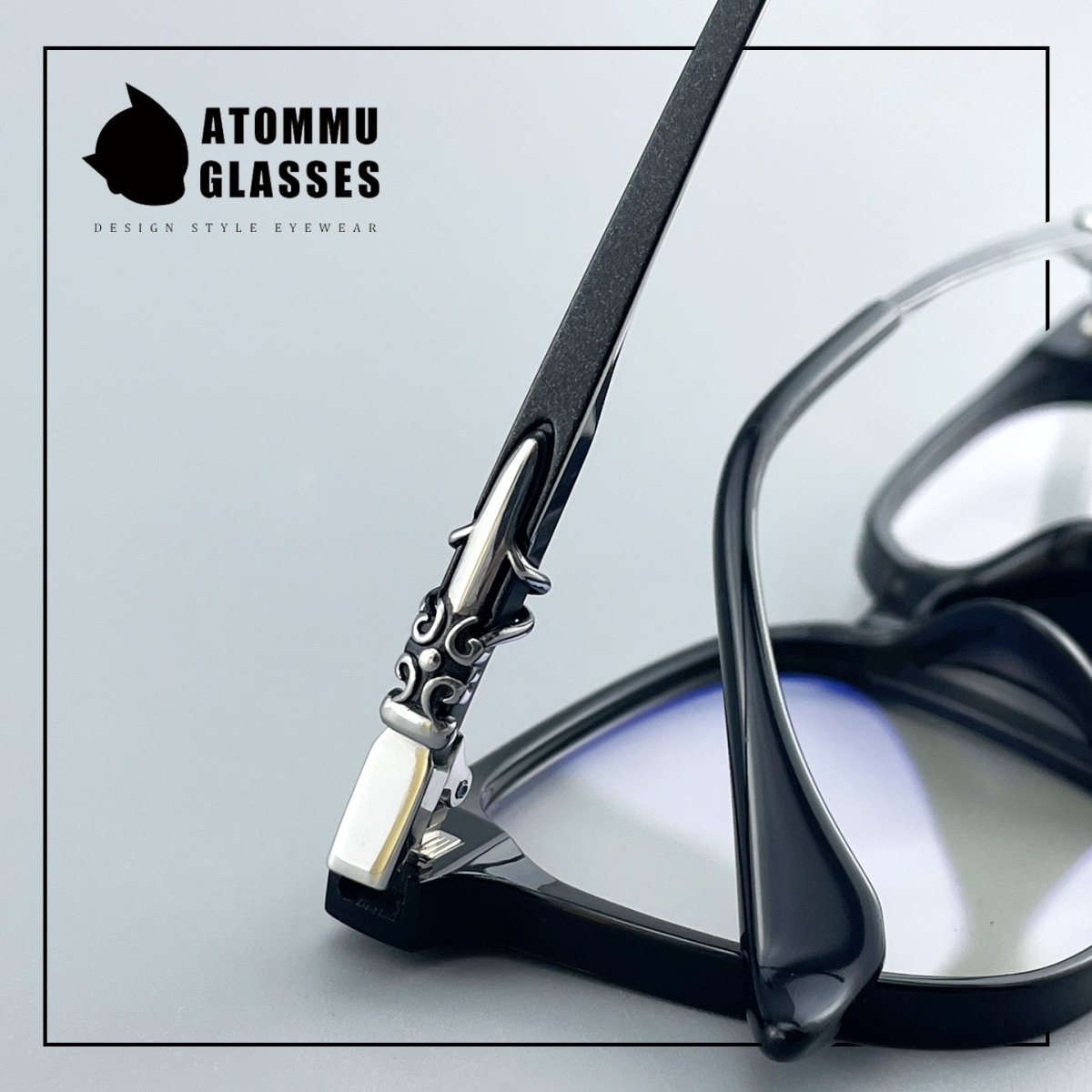 Chrome Hearts Style Pure Titanium Acetate Glasses Frame | Oversized Full Frame Square Eyewear for Men & Women – Retro Black High Prescription Ready - HP eyeglasses