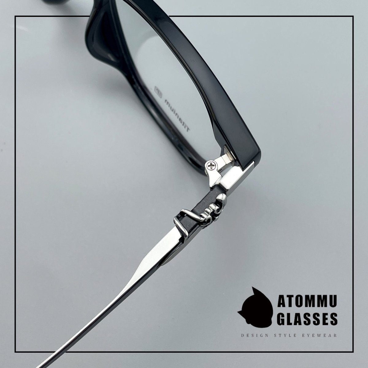 Chrome Hearts Style Pure Titanium Acetate Glasses Frame | Oversized Full Frame Square Eyewear for Men & Women – Retro Black High Prescription Ready - HP eyeglasses