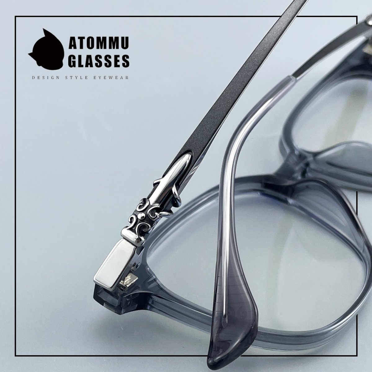 Chrome Hearts Style Pure Titanium Acetate Glasses Frame | Oversized Full Frame Square Eyewear for Men & Women – Retro Black High Prescription Ready - HP eyeglasses