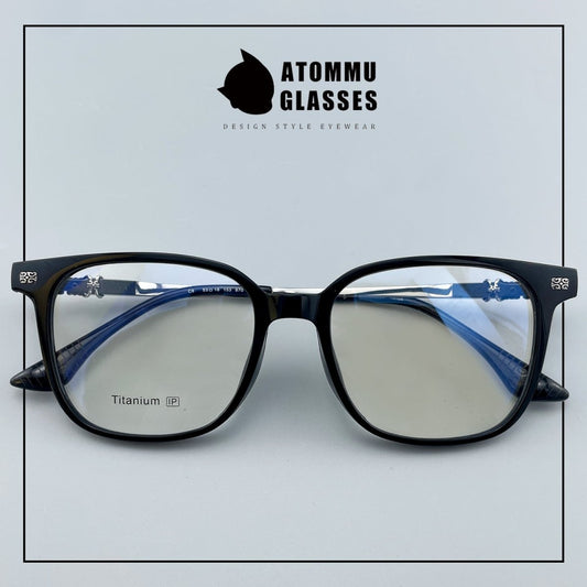 Chrome Hearts Style Pure Titanium Acetate Glasses Frame | Oversized Full Frame Square Eyewear for Men & Women – Retro Black High Prescription Ready - HP eyeglasses