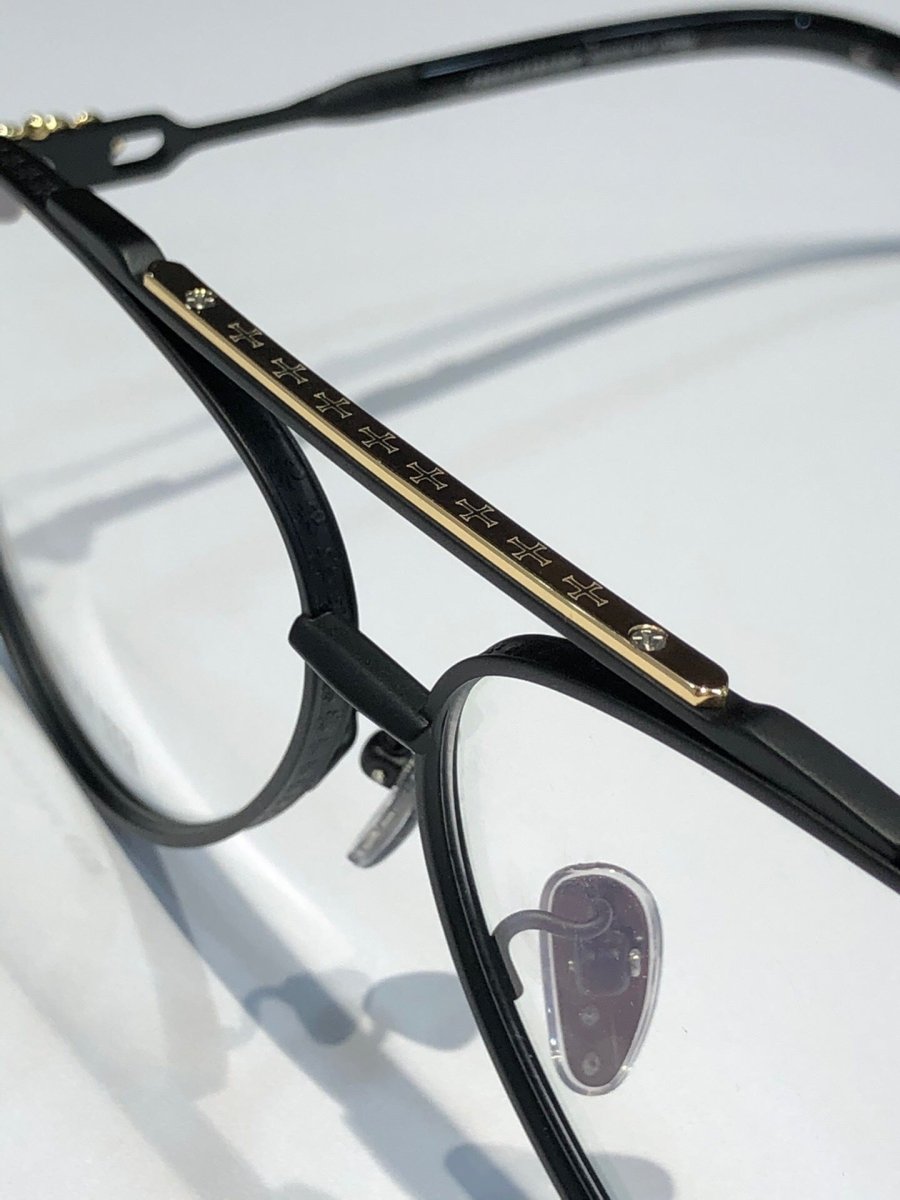 Chrome Hearts-Style Pure Titanium Aviator Glasses 62mm Double Bridge Navigator Frame with Fleur-de-Lis Engraved Temples CH8186 - HP eyeglasses