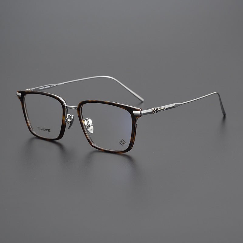 Chrome Hearts Style Retro Black Square Glasses – Ultra - Light Pure Titanium Full Rim Eyeglass Frame for Men & Women - HP eyeglasses