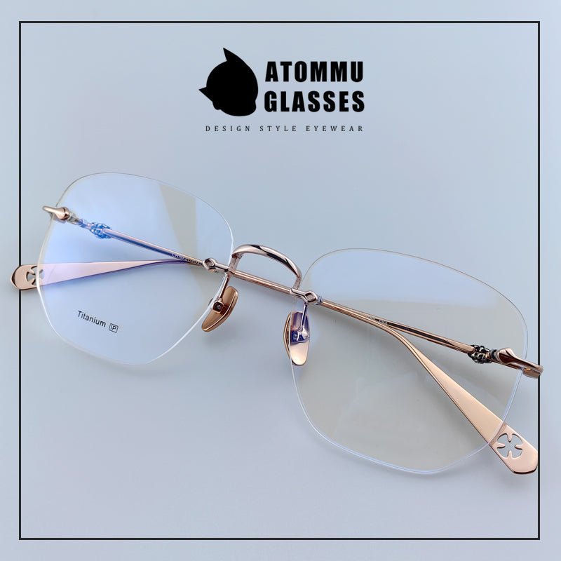 Chrome Hearts Style designer rimless glasses Rectangle rimless