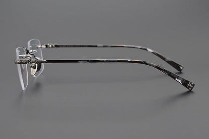 Chrome Hearts Style Rimless Glasses for Men - Pure Titanium Frame - EO - 8085 - HP eyeglasses