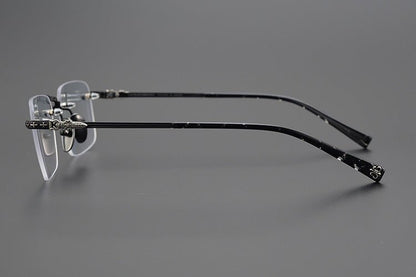 Chrome Hearts Style Rimless Glasses for Men - Pure Titanium Frame - EO - 8085 - HP eyeglasses