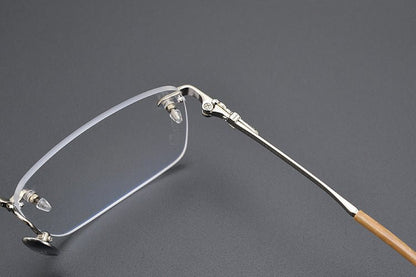 Chrome Hearts Style Rimless Glasses for Men - Pure Titanium Frame - EO - 8085 - HP eyeglasses