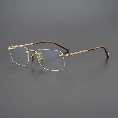 Chrome Hearts Style Rimless Glasses for Men - Pure Titanium Frame - EO - 8085 - HP eyeglasses