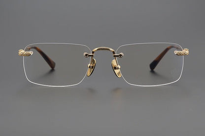 Chrome Hearts Style Rimless Glasses for Men - Pure Titanium Frame - EO - 8085 - HP eyeglasses