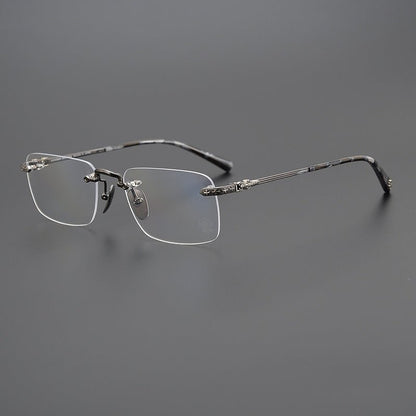 Chrome Hearts Style Rimless Glasses for Men - Pure Titanium Frame - EO - 8085 - HP eyeglasses