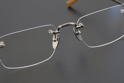 Chrome Hearts Style Rimless Glasses for Men - Pure Titanium Frame - EO - 8085 - HP eyeglasses