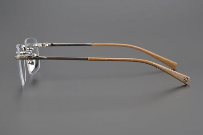 Chrome Hearts Style Rimless Glasses for Men - Pure Titanium Frame - EO - 8085 - HP eyeglasses