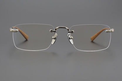 Chrome Hearts Style Rimless Glasses for Men - Pure Titanium Frame - EO - 8085 - HP eyeglasses