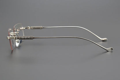 Chrome Hearts - Style SOFFFFFFFFERS II Rimless Glasses | Pure Titanium Frame with Medieval Detailing - HP eyeglasses