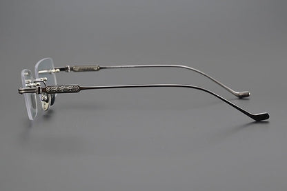 Chrome Hearts - Style SOFFFFFFFFERS II Rimless Glasses | Pure Titanium Frame with Medieval Detailing - HP eyeglasses