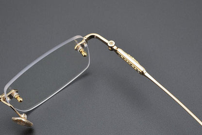 Chrome Hearts - Style SOFFFFFFFFERS II Rimless Glasses | Pure Titanium Frame with Medieval Detailing - HP eyeglasses