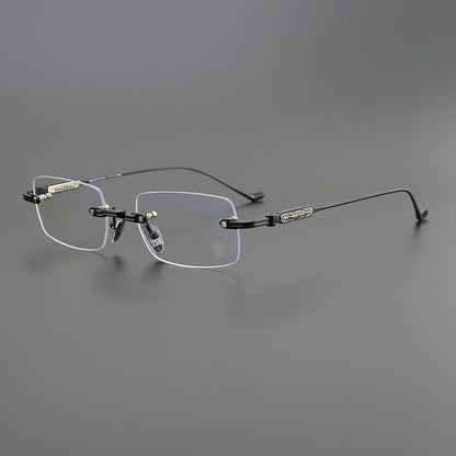 Chrome Hearts - Style SOFFFFFFFFERS II Rimless Glasses | Pure Titanium Frame with Medieval Detailing - HP eyeglasses
