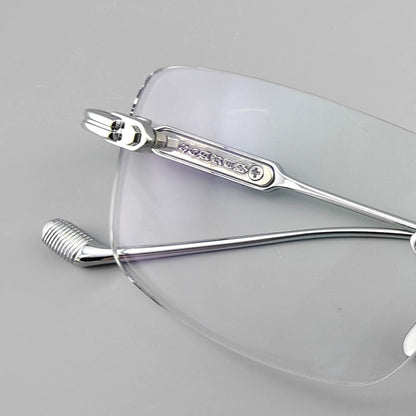 Chrome Hearts-Style SOFFFFFFFFERS II Rimless Glasses | Pure Titanium Frame with Medieval Detailing - HP eyeglasses