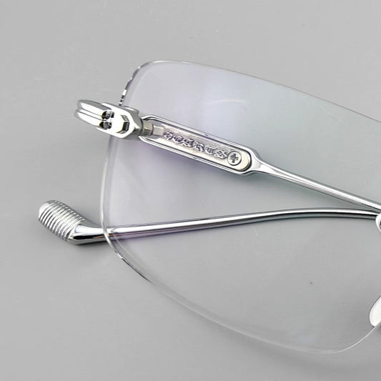Chrome Hearts-Style SOFFFFFFFFERS II Rimless Glasses | Pure Titanium Frame with Medieval Detailing - HP eyeglasses