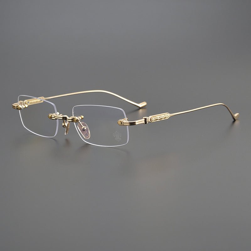 Chrome Hearts - Style SOFFFFFFFFERS II Rimless Glasses | Pure Titanium Frame with Medieval Detailing - HP eyeglasses