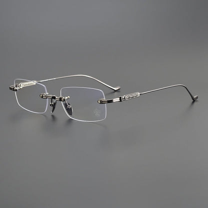 Chrome Hearts - Style SOFFFFFFFFERS II Rimless Glasses | Pure Titanium Frame with Medieval Detailing - HP eyeglasses