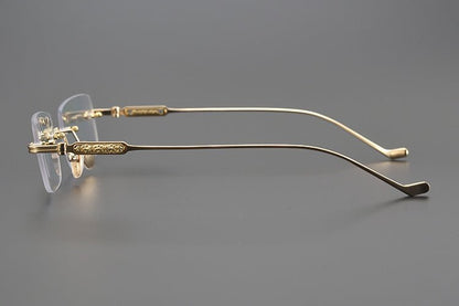 Chrome Hearts - Style SOFFFFFFFFERS II Rimless Glasses | Pure Titanium Frame with Medieval Detailing - HP eyeglasses