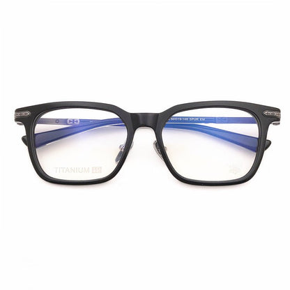 Chrome Hearts - Style Square Acetate Glasses Frame Titanium Optical Eyeglasses Gothic Cross Designer Prescription Glasses Unisex SPUR EM - HP eyeglasses