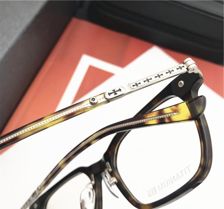 Chrome Hearts - Style Square Acetate Glasses Frame Titanium Optical Eyeglasses Gothic Cross Designer Prescription Glasses Unisex SPUR EM - HP eyeglasses