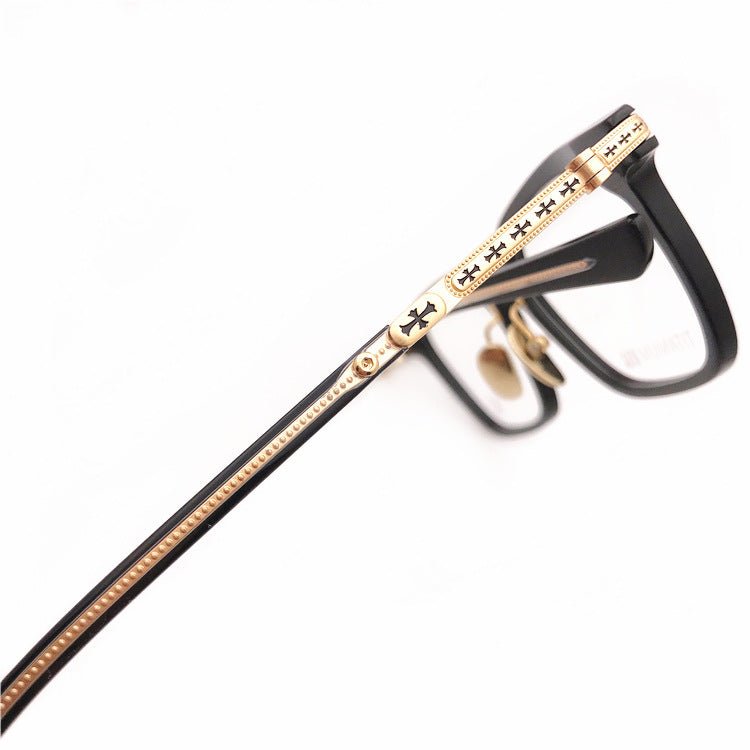Chrome Hearts - Style Square Acetate Glasses Frame Titanium Optical Eyeglasses Gothic Cross Designer Prescription Glasses Unisex SPUR EM - HP eyeglasses