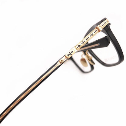 Chrome Hearts - Style Square Acetate Glasses Frame Titanium Optical Eyeglasses Gothic Cross Designer Prescription Glasses Unisex SPUR EM - HP eyeglasses