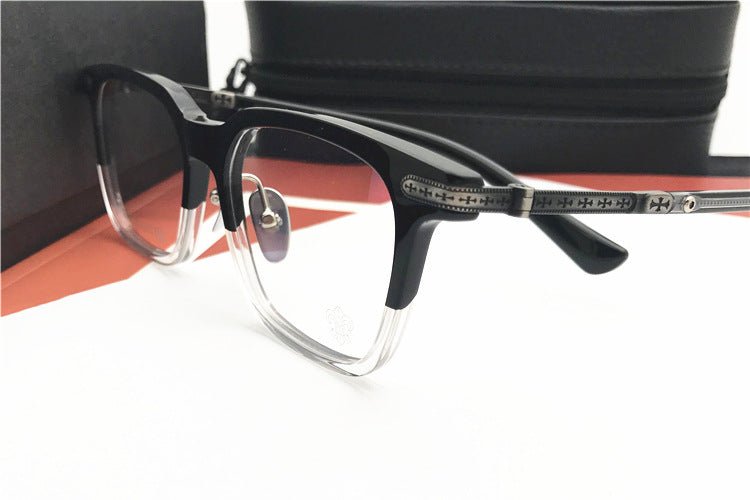 Chrome Hearts - Style Square Acetate Glasses Frame Titanium Optical Eyeglasses Gothic Cross Designer Prescription Glasses Unisex SPUR EM - HP eyeglasses
