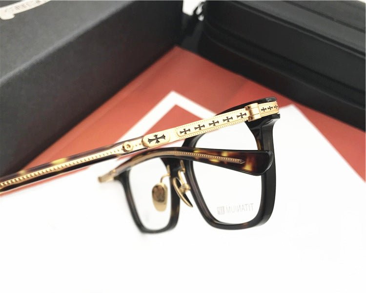 Chrome Hearts - Style Square Acetate Glasses Frame Titanium Optical Eyeglasses Gothic Cross Designer Prescription Glasses Unisex SPUR EM - HP eyeglasses