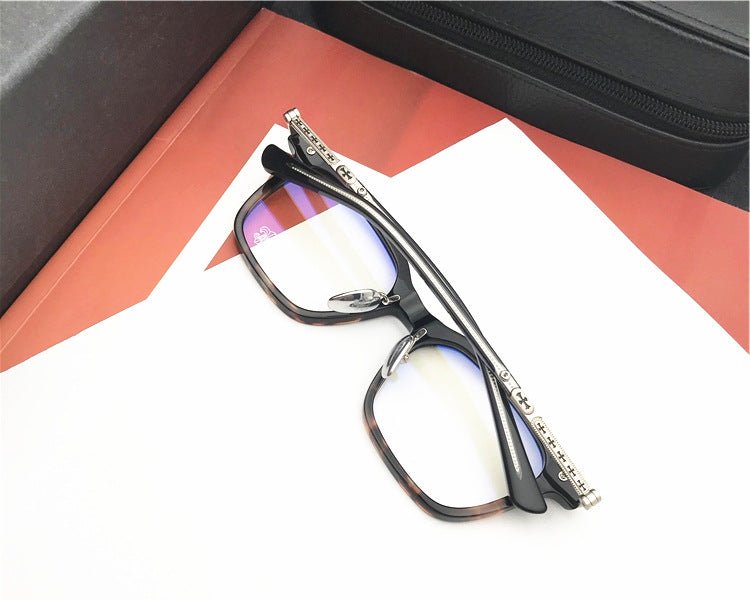 Chrome Hearts - Style Square Acetate Glasses Frame Titanium Optical Eyeglasses Gothic Cross Designer Prescription Glasses Unisex SPUR EM - HP eyeglasses