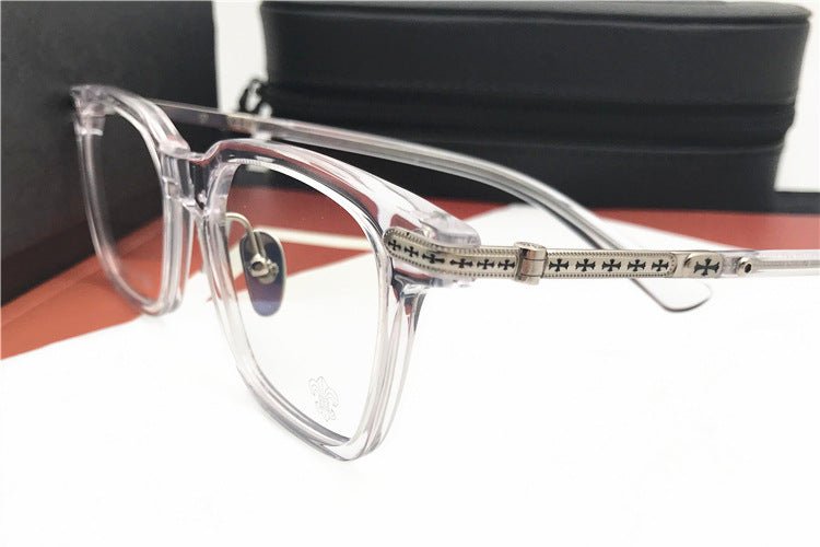 Chrome Hearts - Style Square Acetate Glasses Frame Titanium Optical Eyeglasses Gothic Cross Designer Prescription Glasses Unisex SPUR EM - HP eyeglasses