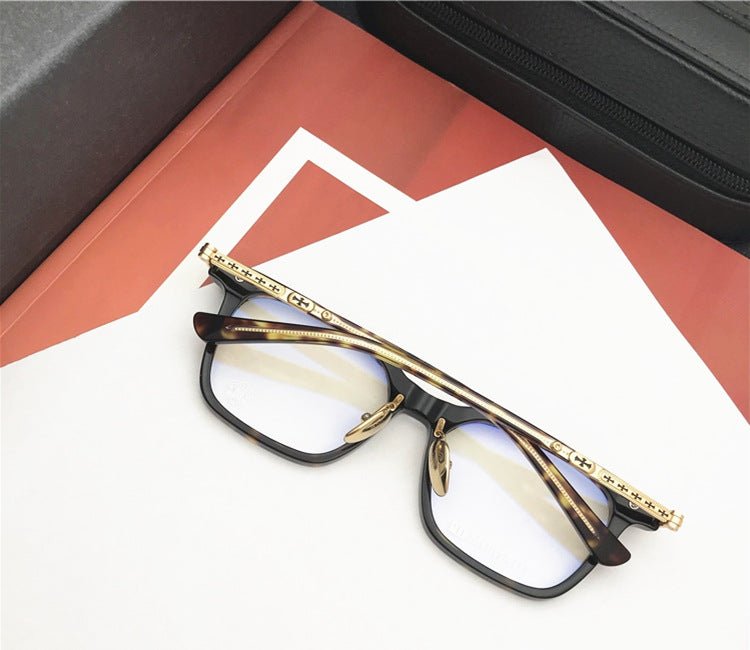 Chrome Hearts - Style Square Acetate Glasses Frame Titanium Optical Eyeglasses Gothic Cross Designer Prescription Glasses Unisex SPUR EM - HP eyeglasses