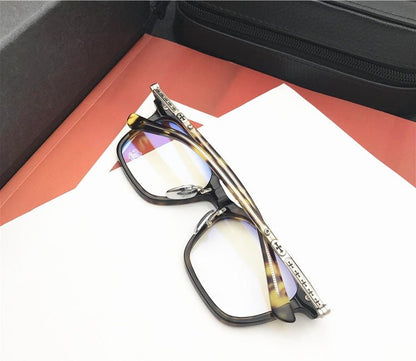 Chrome Hearts - Style Square Acetate Glasses Frame Titanium Optical Eyeglasses Gothic Cross Designer Prescription Glasses Unisex SPUR EM - HP eyeglasses