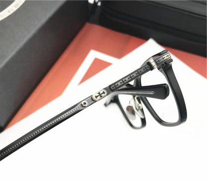 Chrome Hearts - Style Square Acetate Glasses Frame Titanium Optical Eyeglasses Gothic Cross Designer Prescription Glasses Unisex SPUR EM - HP eyeglasses