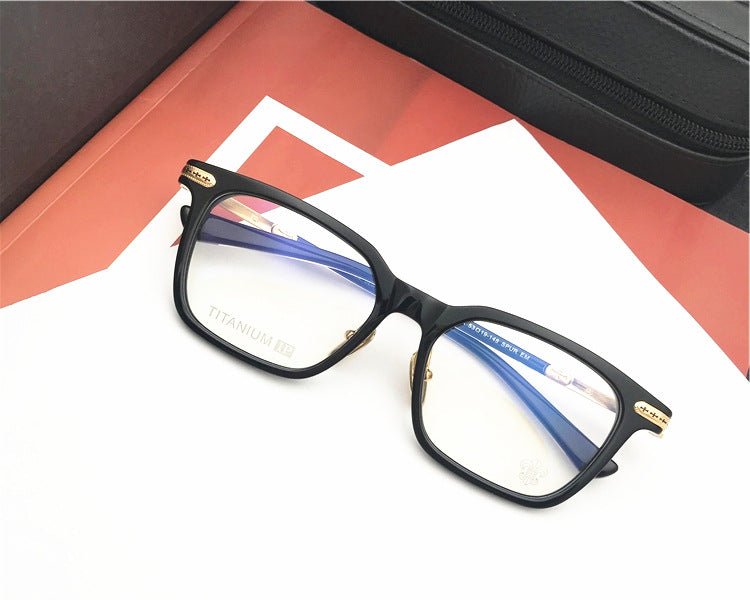 Chrome Hearts - Style Square Acetate Glasses Frame Titanium Optical Eyeglasses Gothic Cross Designer Prescription Glasses Unisex SPUR EM - HP eyeglasses