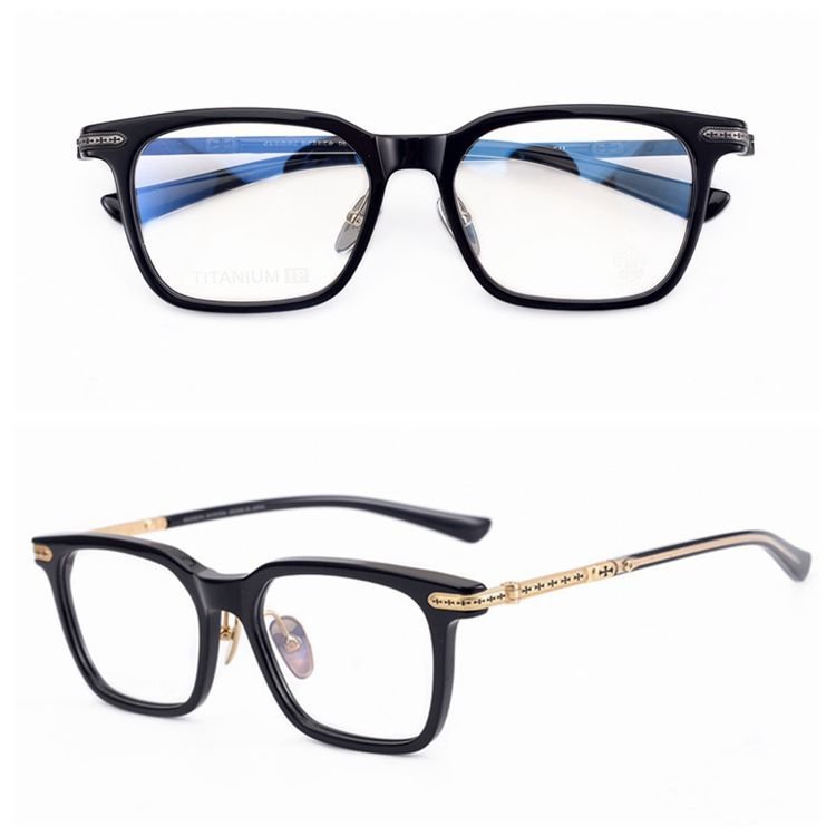 Chrome Hearts - Style Square Acetate Glasses Frame Titanium Optical Eyeglasses Gothic Cross Designer Prescription Glasses Unisex SPUR EM - HP eyeglasses
