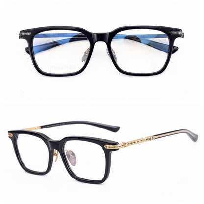 Chrome Hearts - Style Square Acetate Glasses Frame Titanium Optical Eyeglasses Gothic Cross Designer Prescription Glasses Unisex SPUR EM - HP eyeglasses